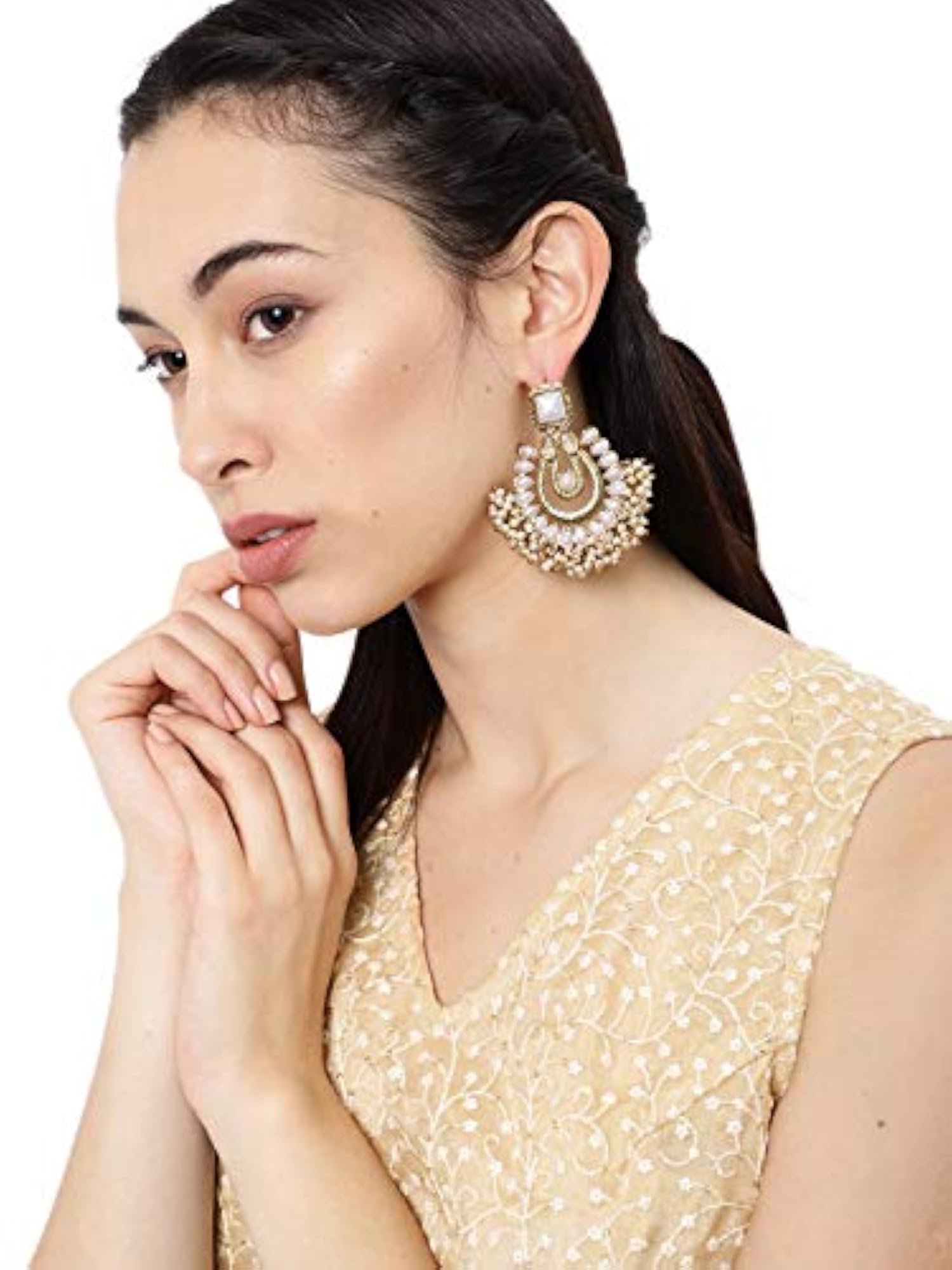 Antique Metal Plated Dangle Earrings for Women - ZPFK8739